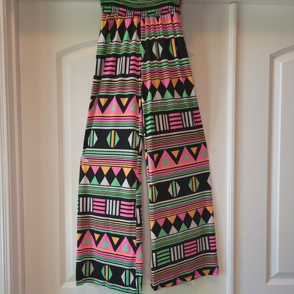 Womens Neon Wide leg Palazzo pants